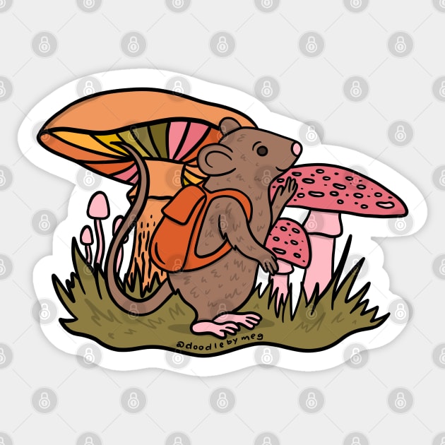 Rat With Backpack Sticker by Doodle by Meg